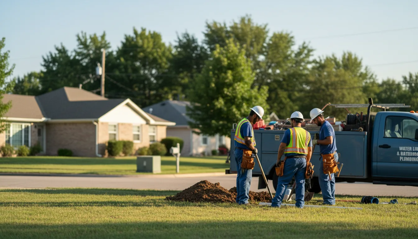 Residential water line and bathroom plumbing service in Kanorado, KS